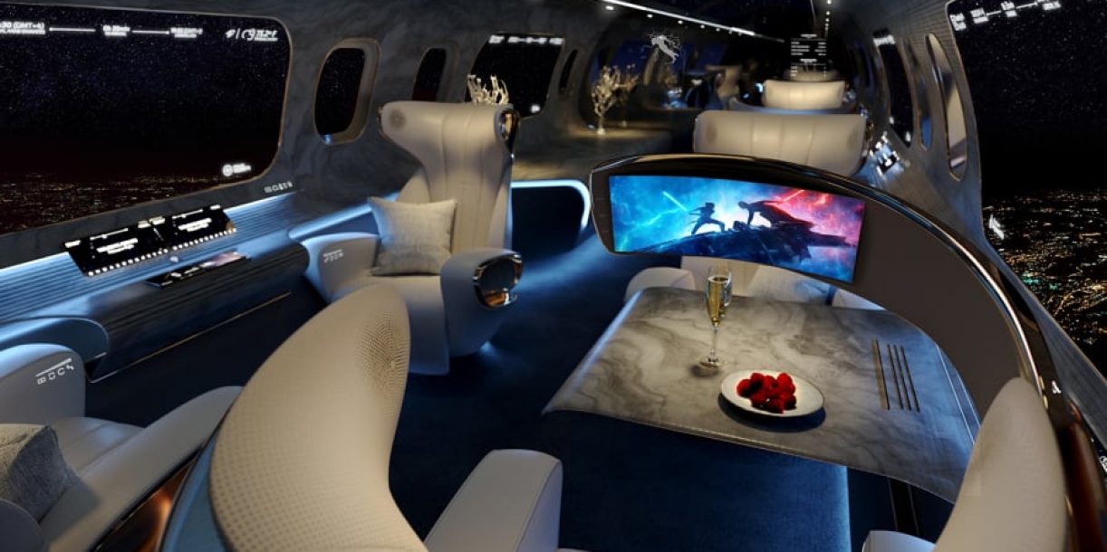 The Maverick Project envisages a windowless private jet cabin
