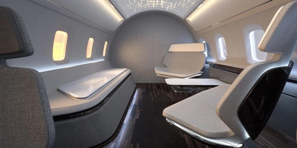 Αυτό το νέο Private Jet Concept έχει εσωτερικούς χώρους που μεταμορφώνονται, λυγίζουν και τεντώνονται για να μεγιστοποιήσουν την άνεσή σας