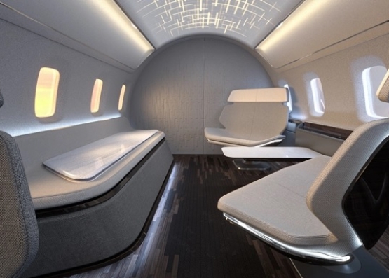 Αυτό το νέο Private Jet Concept έχει εσωτερικούς χώρους που μεταμορφώνονται, λυγίζουν και τεντώνονται για να μεγιστοποιήσουν την άνεσή σας